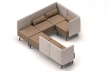 Alcova sofa de espera modular para la entrada, el vestibulo y la recepcion del hotel Around