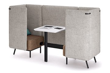 Alcove sofa y office-pod con mesa peninsula Around lab LT