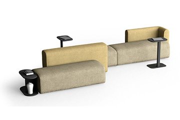 Sofa plus puf grande modular y colores para open-space Noa'