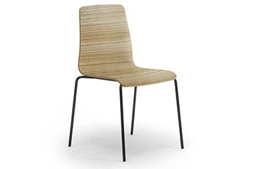 Silla apilable de 4 patas para sala de conferencias y congresos zerosedici wood