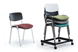 Silla iso colores con tableta para conferencias y formacion Sally