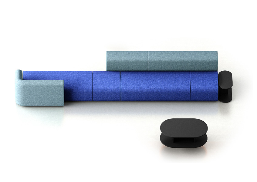 Sofa plus puff grande, modular y de colores - Leyform