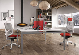 silla de oficina de malla blanca transpirable de diseno minimalista estilo Active RE
